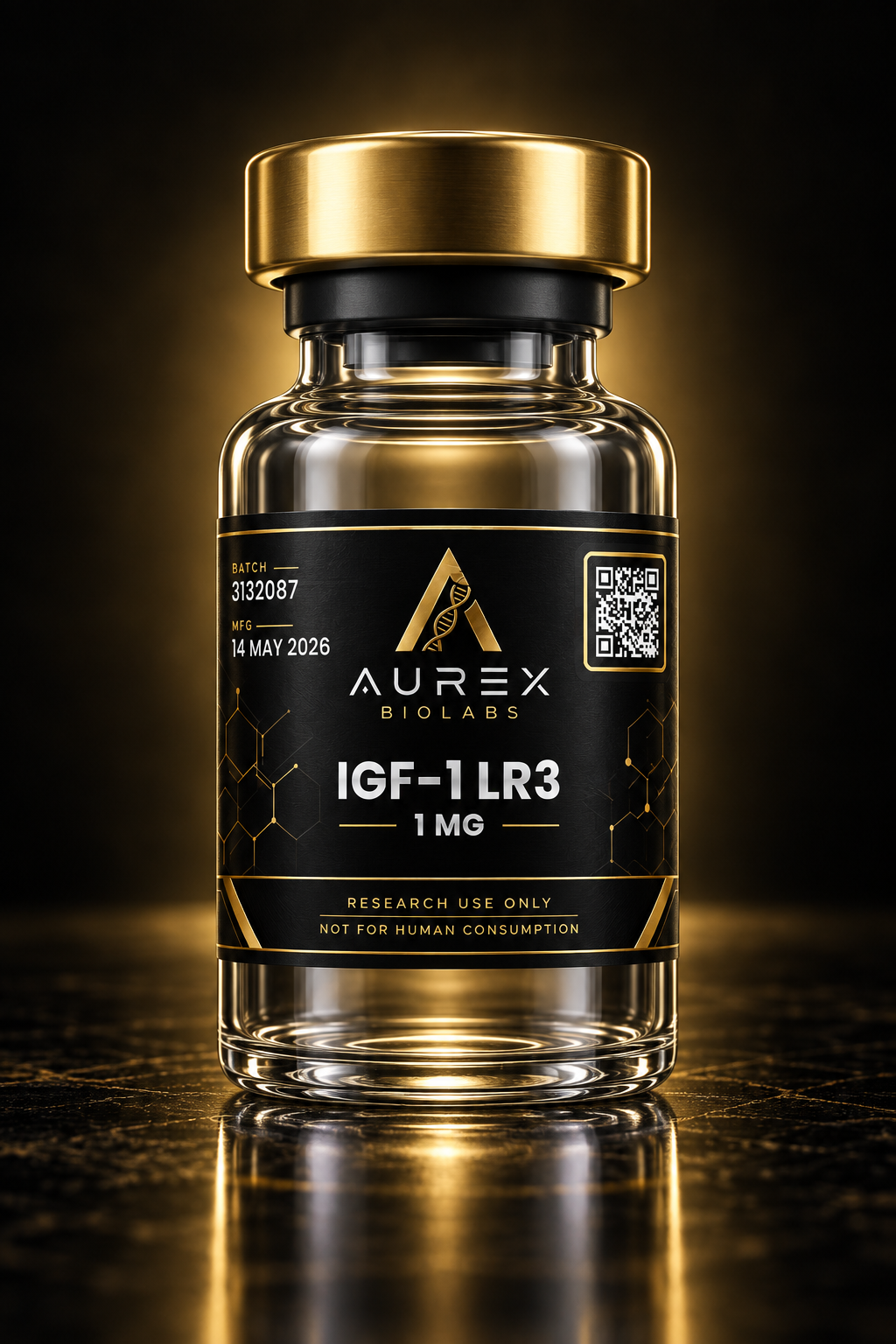 IGF-1 LR3 1mg vial research peptide vial - Aurex BioLabs