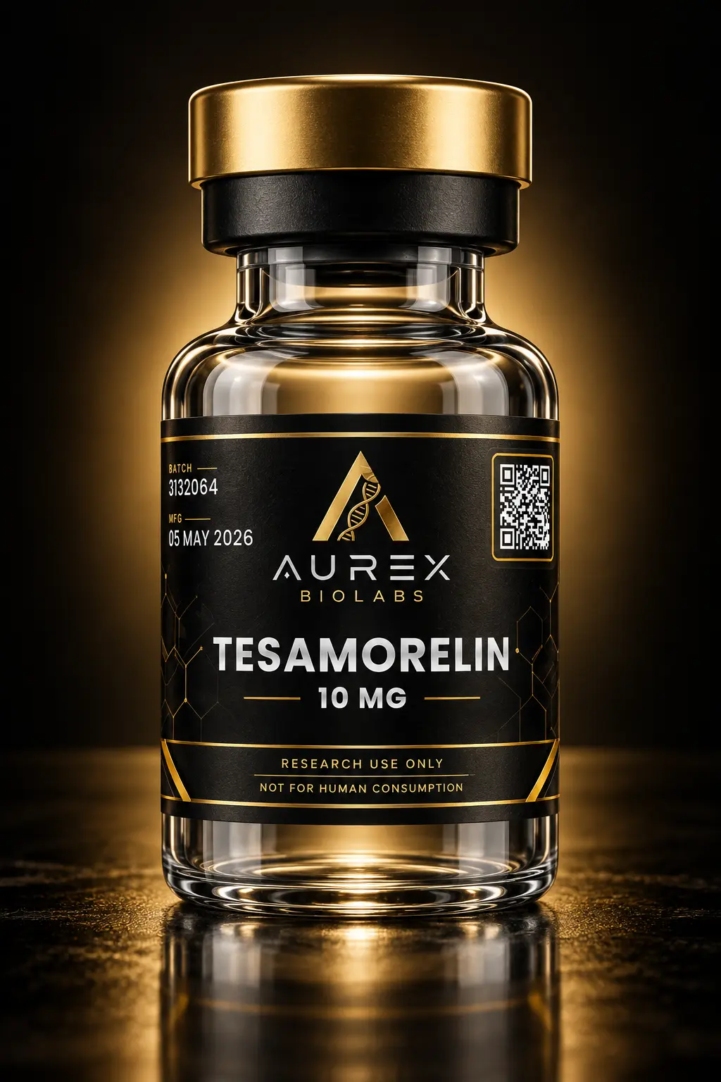 Tesamorelin 10mg vial research peptide vial - Aurex BioLabs