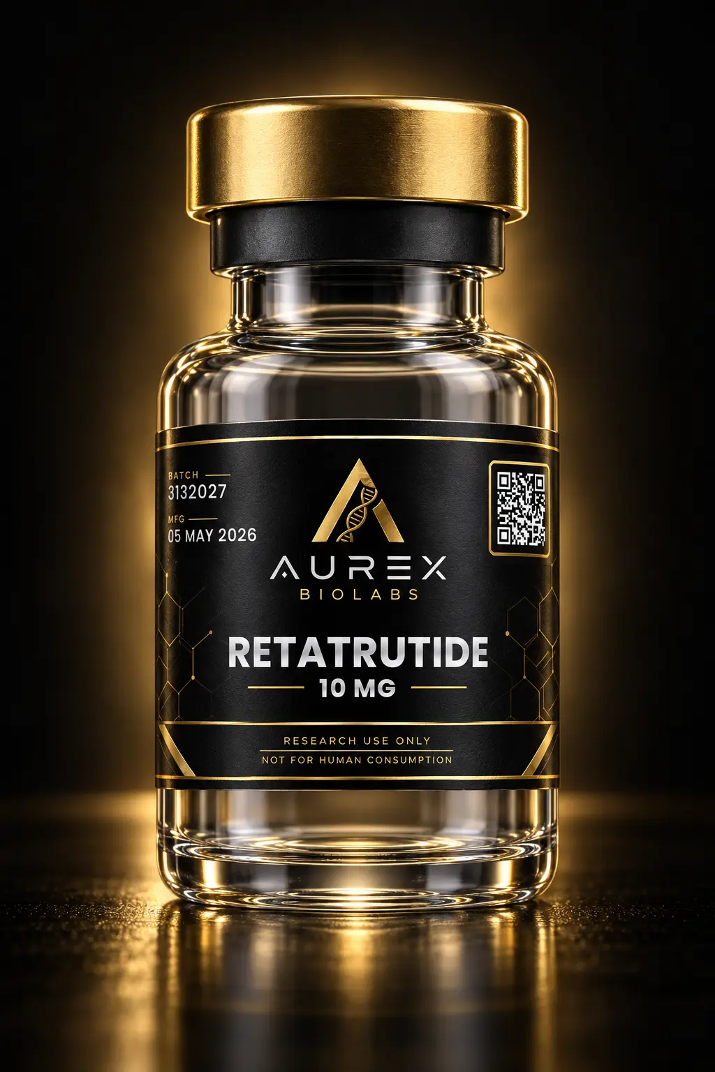 Retatrutide 10mg vial research peptide vial - Aurex BioLabs